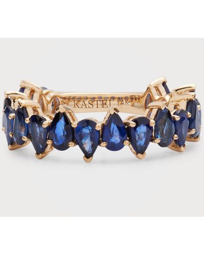 Kastel Jewelry 14k Yellow Gold Kora Blue Sapphire Ring, Size 7