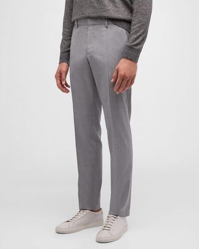 BOSS Men's Genesis Slim-fit Wool Pants Light Gray