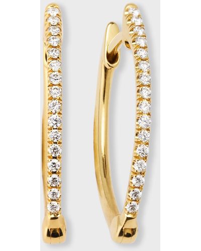 Lisa Nik 18k Yellow Gold Pear-shaped Diamond Hoop Earrings - Metallic