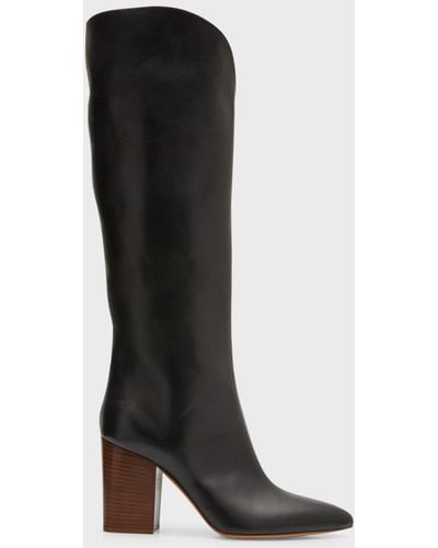 Gabriela Hearst Cora Calfskin Knee Boots - Black