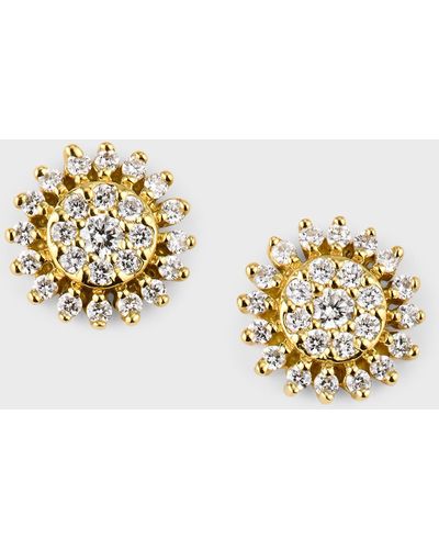 Roberto Coin 18K Diamond Starburst Stud Earrings - Metallic