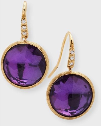 Marco Bicego Jaipur Color Drop Earrings With Diamonds And Amethyst - Purple