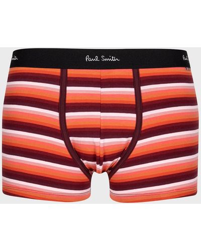 Paul Smith Wall Stripe Organic Cotton Trunks - Red