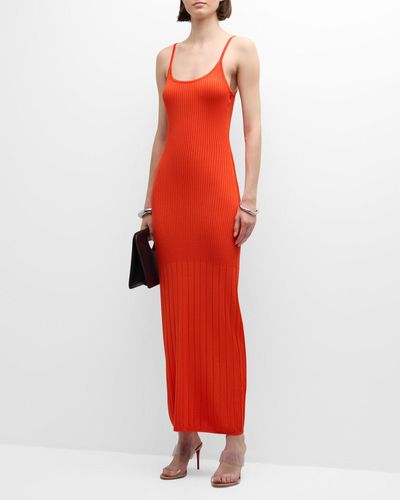 Solid & Striped The Noel Ribbed Maxi Dress - Red