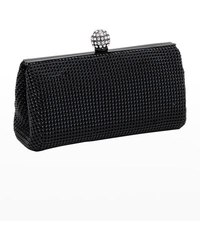 Whiting & Davis Crystal Ball Embellished Clutch Bag - Black