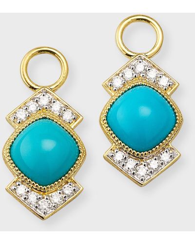 Jude Frances Lisse Colette Turquoise Cushion Earring Charms - Blue