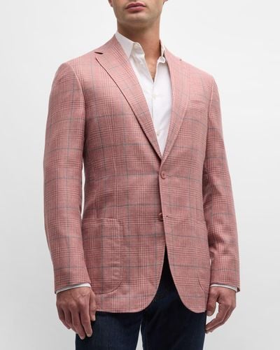 Stefano Ricci Cashmere Plaid Jacket - Pink