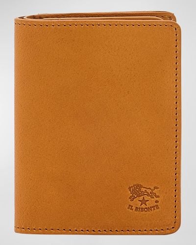 Il Bisonte Oriuolo Leather Bifold Card Holder - Brown