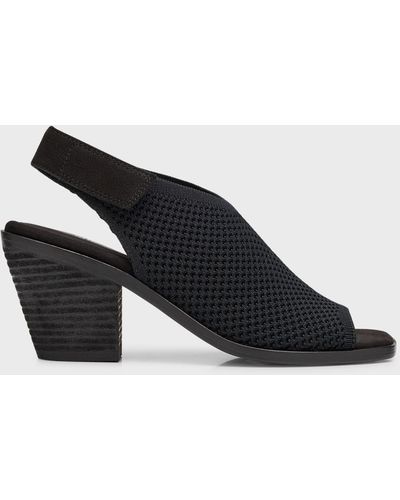 Eileen Fisher Avil Knit Slingback Sandals - Black