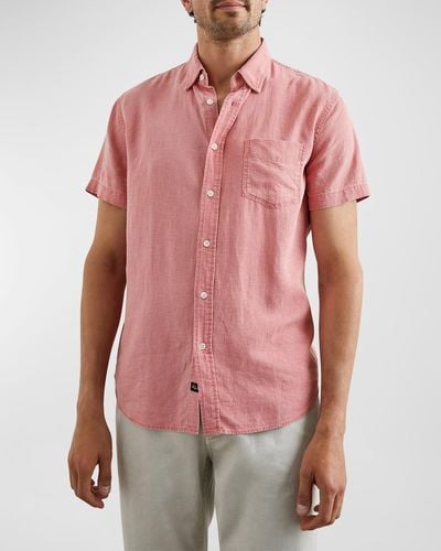 Rails Paros Linen-Blend Sport Shirt - Pink