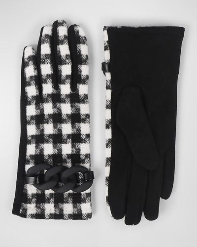 Pia Rossini Fiona Buffalo Plaid Gloves - Black