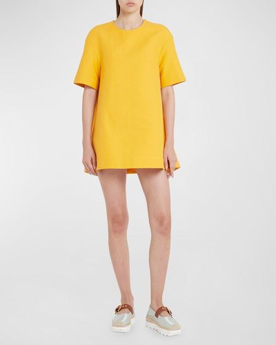 Marni Short-Sleeve Mini Shift Dress - Yellow