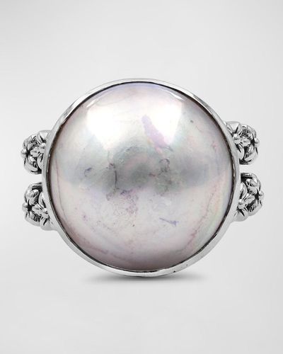Stephen Dweck White Mabe Pearl Ring In Sterling Silver, Size 7 - Gray