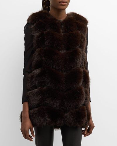 Kelli Kouri Lush Angled Faux Fur Vest - Black