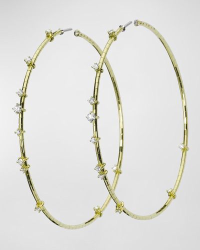 Mattia Cielo 18k Yellow Gold Diamond Hoop Earrings - White