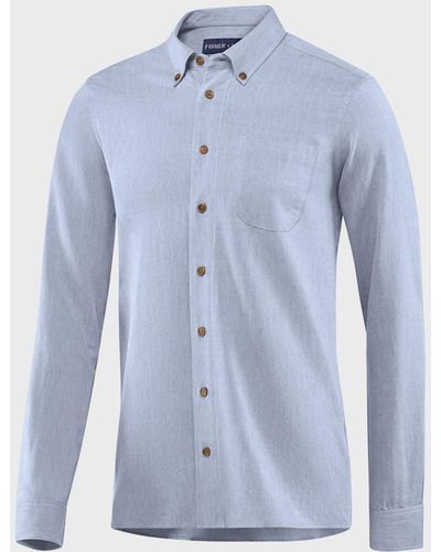 Fisher + Baker Camden Wool-Blend Sport Shirt - Blue