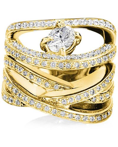 Mimi So 18k Diamond Multi-row Ring, Size 7 - Metallic