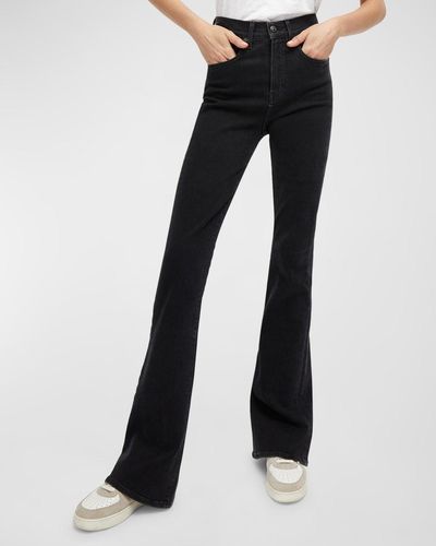 Veronica Beard Beverly Slim Flare Jeans - Black