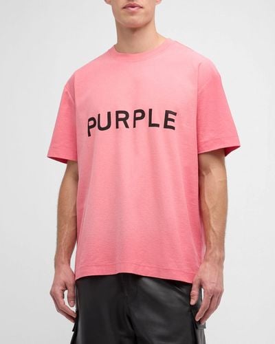 Purple Textured Jersey T-Shirt - Pink