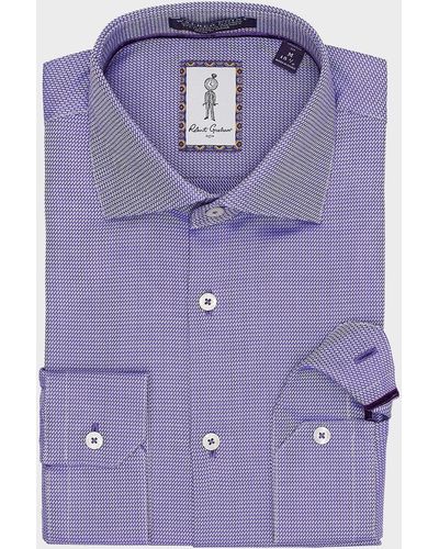 Robert Graham Roscoe Mini-print Dress Shirt - Purple