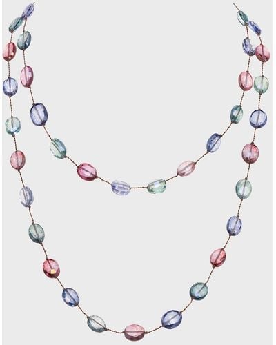 Margo Morrison Faceted, And Topaz Necklace, 35"L - Metallic