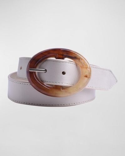 Adriana Castro Azza Oval Buckle Leather Belt - Brown