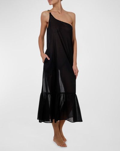 Stella McCartney Falabella One-shoulder Link Maxi Dress - Black