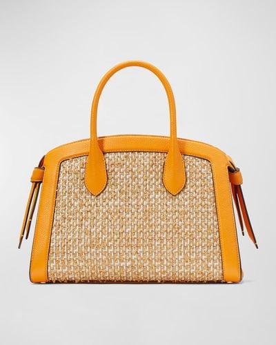Kate Spade Knott Medium Tweed Zip Top-Handle Bag - Orange