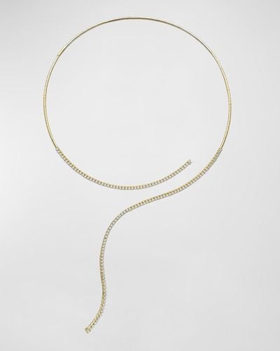 Mattia Cielo 18k Yellow Gold Diamond Wrap Necklace - White