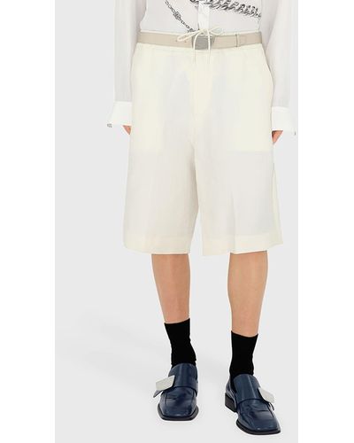 Burberry Long Tailored Elastic-Waist Shorts - Natural
