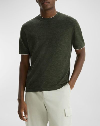 Theory Kolben Linen-Blend T-Shirt - Green
