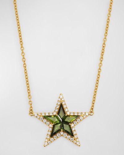Buddha Mama 18k Yellow Gold Kite Tourmaline Star Necklace - Metallic