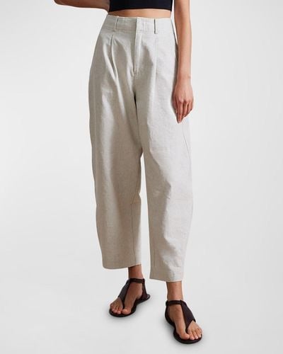 Apiece Apart Bari Cropped Linen Pants - Natural