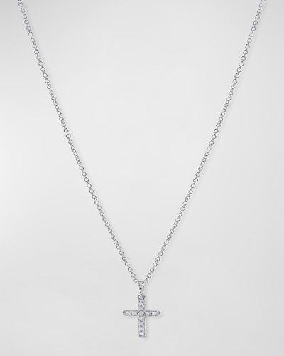 David Yurman Cable Collectibles Cross Necklace With Diamonds In Yellow/white Gold On Chain