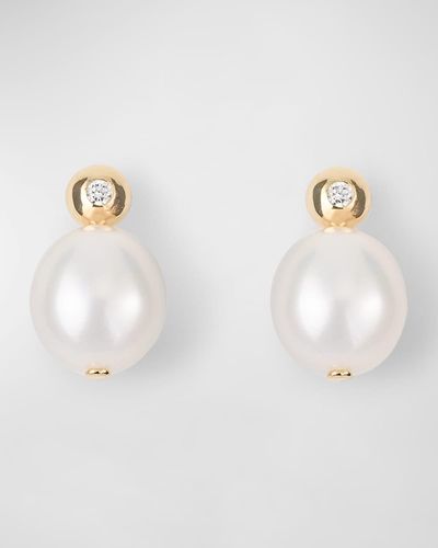 POPPY FINCH Dome Diamond And Stud Earrings - White