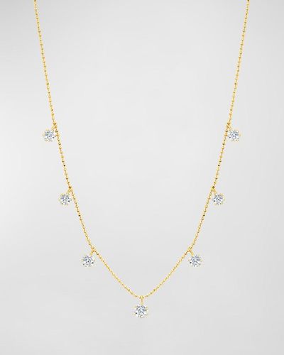 Graziela Gems 18k Medium Gold Floating Diamond Necklace - White