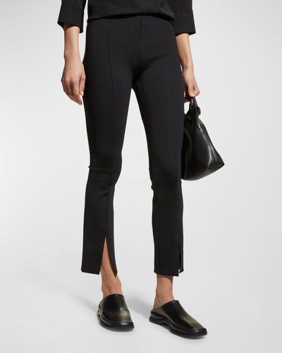 The Row Thilde Slit-Front Skinny Pants - Black