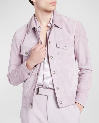 Tom Ford Soft Suede Blouson Jacket - Pink