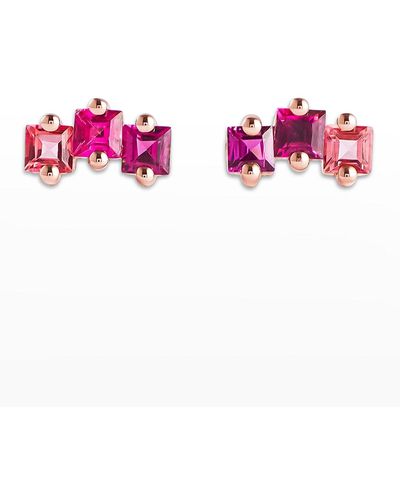 KALAN by Suzanne Kalan 14K Rose Princess-Cut Earrings - Pink