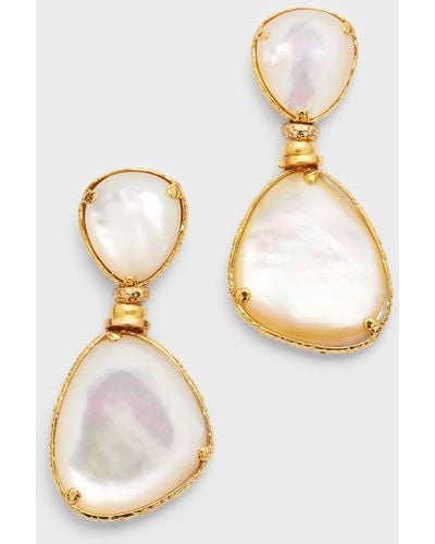 Gas Bijoux 24k Silia Mother-of-pearl Drop Earrings - Metallic