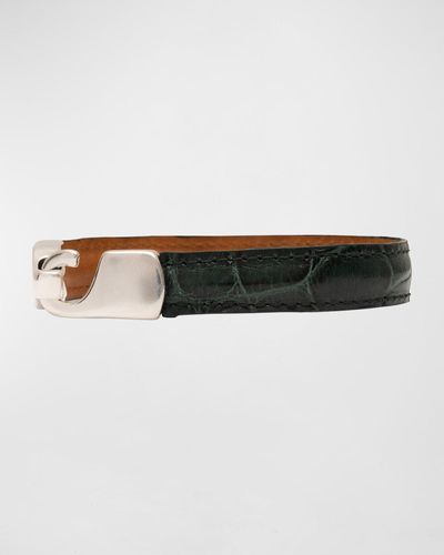 Abas Alligator Leather Bracelet - Natural