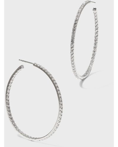 Fantasia by Deserio 18k Gold-plated Sterling Silver Cubic Zirconia Hoop Earrings - Natural