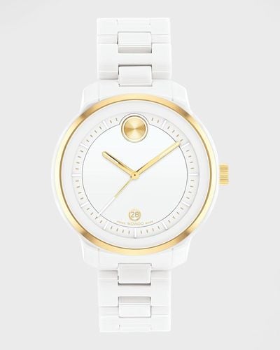 Movado Verso Bracelet Watch With Date Window - White