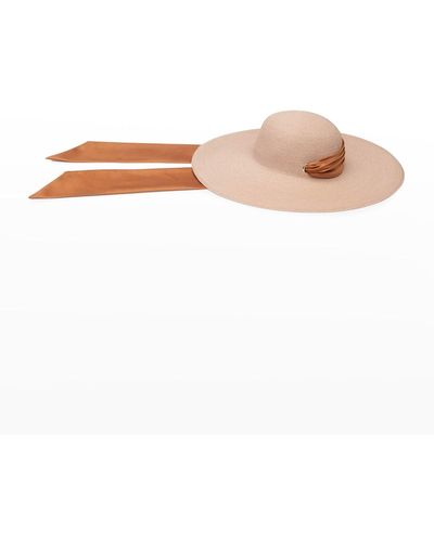 Eugenia Kim Bunny Hemp Straw Sun Hat W/ Satin Scarf - Natural