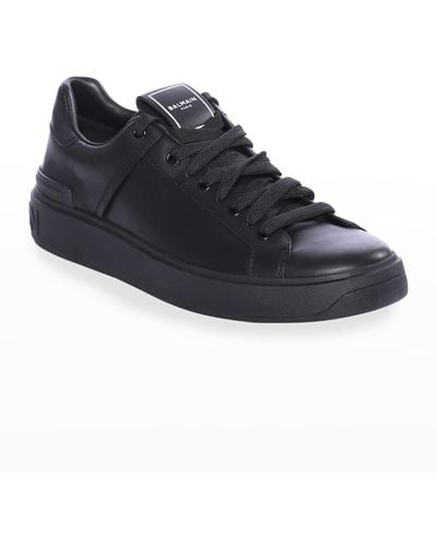 Balmain B Court Leather Low-Top Sneakers - Blue