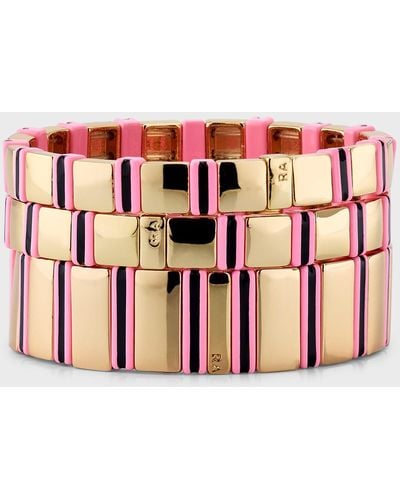 Roxanne Assoulin Well Tailored Bracelet In Pink, Set Of 3