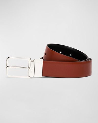 Santoni Reversible Leather Belt - Brown