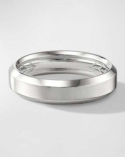 David Yurman Beveled Band Ring In 18k Gold, 6mm - Gray