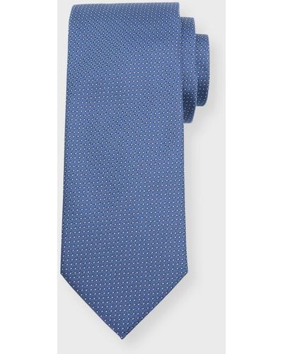 Eton Neat Silk Jacquard Tie - Blue