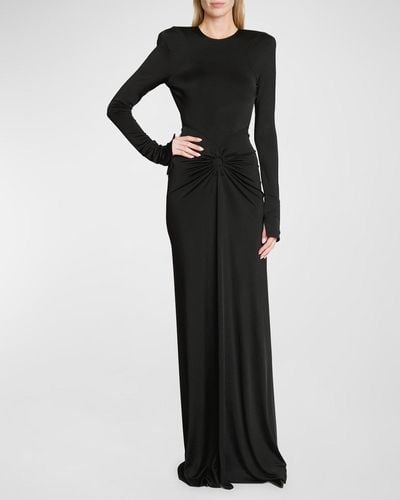 Victoria Beckham Open Back Gown With Gathered Circle Detail - Black